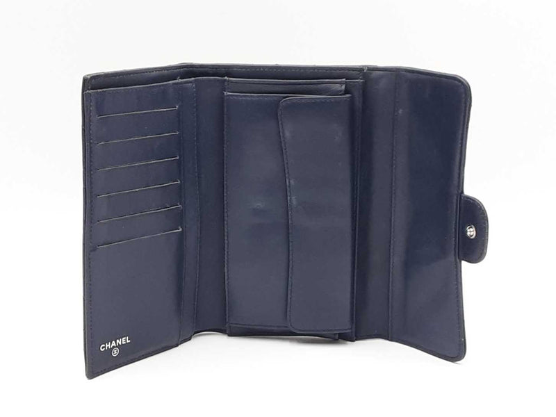 Chanel Timeless Classic Matelassé Navy Blue Lambskin Wallet Fw0225wrxdu