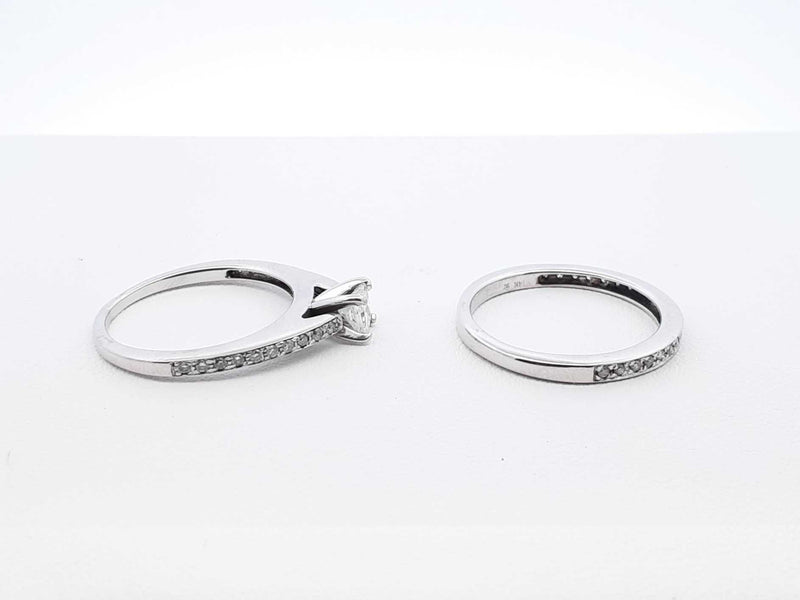 0.71 Cttw Diamond & 14k White Gold Bridal Set 5.4 Grams Size 8 Fw0725wrxdu