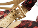 Jimmy Choo Red Python Printed Snakeskin Leather Heels Size Eu 40 Do0826lxzde