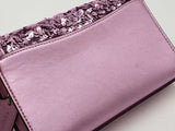 Coach Small Flap Clutch In Lilac Metallic Leather & Sequins Fw1125