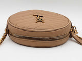 Yves Saint Laurent Vinyle Round Chevron Quilted Leather Crossbody Bag Eb626wxzde