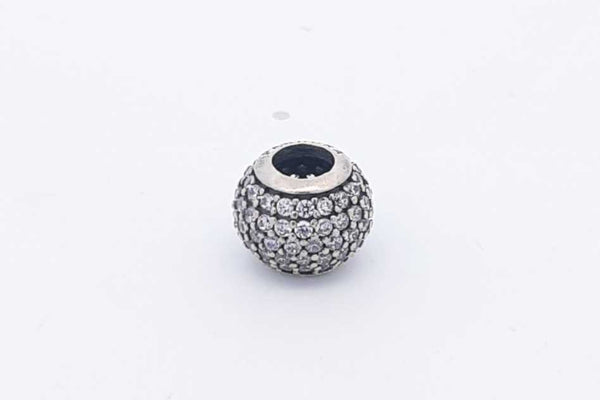 Pandora 925 Sterling Silver Pave Lights With Cz Bead Charm 1.9 Grams Eb1124oxsa