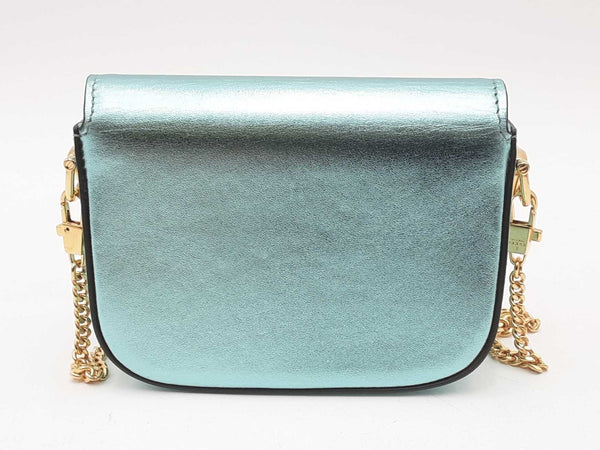 Gucci Horsebit Metallic Light Blue Leather 1955 Nano Bag Sd0825przsa