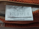 Hermes Avalon 70 Potiron Orange Ecru Beige Wool Large Throw Pillow Do0326rorde