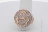 3.2cttw Mercedes Logo Diamond Ring 14k Yellow Gold 8.8 Grams Size 10 Eb0226wxzsa