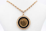 1992 Elizabeth 2 Gold Coin Pendant Set In 14k & 14k Gold Chain 21in Eb0126loxzsa