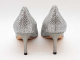 Jimmy Choo Romy Silver Glitter Pointed Toe Pumps Size 7.5 Sd0926lzxde