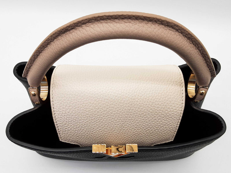 Louis Vuitton Capuccine Black White Leather Shoulder Bag Do0525ooxzde