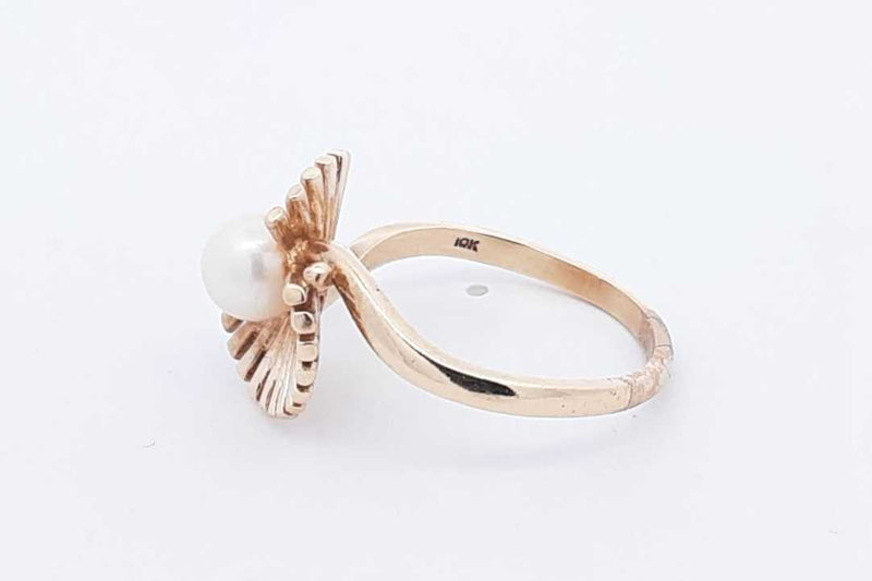 Pearl Ring In 10k Yellow Gold 5.4 Grams Size 12 Eb1024lxzsa