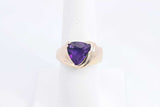 10k Yellow Gold Ring With Purple Stone 4.46 Grams Size 6.5 Eb0524sxsa