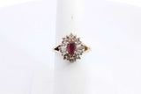 Red Gemstone & Diamond Ring In 14k Yellow Gold 4.9 Grams Size 6.5 Eb0924lprsa