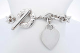 Tiffany & Co. 925 Sterling Silver Heart Tag Bracelet 32.6 Grams 7 In Eb1024pxdu