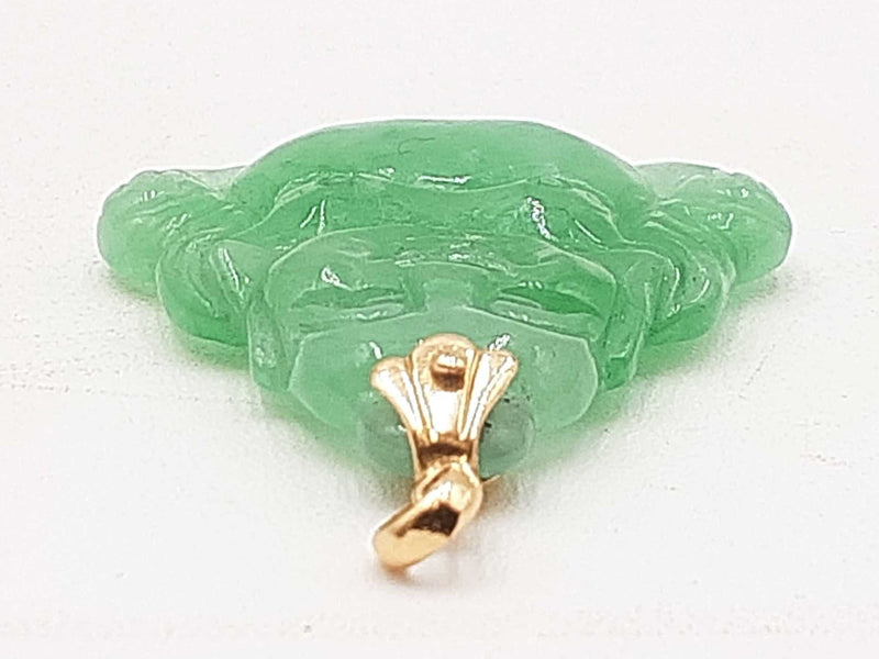 Green Jade Buddha 18k Yellow Gold 9.1g Pendant Do0724wrxdu
