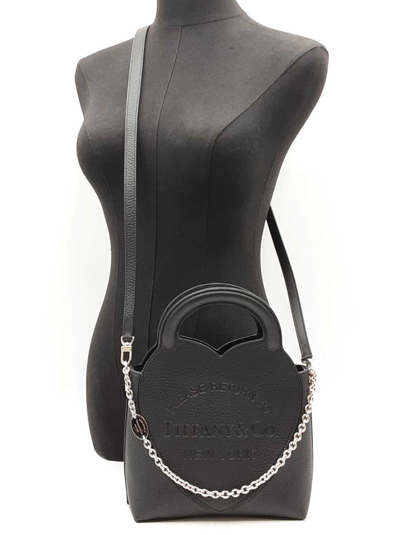 Tiffany & Co. Return To Tiffany Black Grained Leather Mini Tote Bag Fw1125rxzdu