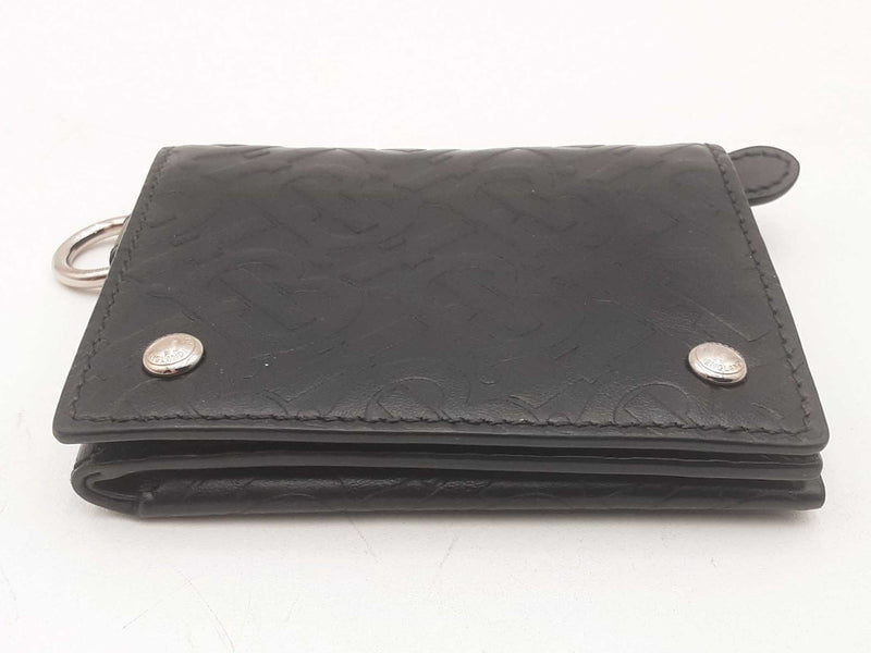 Burberry Monogram Trifold Embossed Black Wallet Sd0825lzxsa
