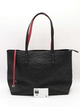 Mcm Klara Shopper Tote In Logo-embossed Black Leather Fw0925wwxdu