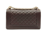Chanel Boy Bag In Dark Brown Quilted Lambskin Fw0725lixzdu