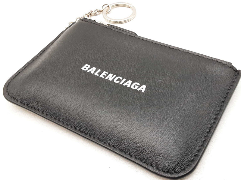 Balenciaga Cash Coin And Card Holder In Black Grained Leather Fw0725lzxdu