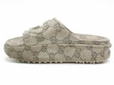 Gucci Interlocking G Logo Rubber Slides Beige Size 40 Aa1026lrzsa