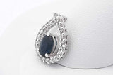 Diamond & Blue Gemstone Pendant In 14k White Gold 1.5 Grams Eb0126wxsa