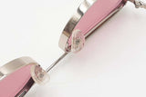 Alexander Mcqueen Am0424s Metal Sunglasses With Pink Lenses Eb0226crsa