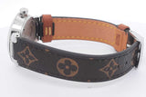 Louis Vuitton Monogram Tambour 28mm Quartz Stainless Steel Watch Eb0626ixzsa