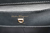 Salvatore Ferragamo Gancini Black & White Crochet Cord Top Handle Bag Eb626wxzsa