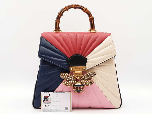Gucci Bamboo Tropuntata Queen Margaret Leather Multicolor Backpack Fw0825ixzdu