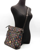 Dooney & Bourke Db75 Multi Logo Cross Body Black Aa0926pzsa