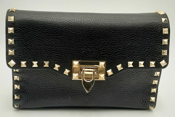 Valentino Rockstud Black Leather Crossbody Bag Eb1224pxzsa