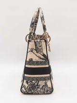 Christian Dior Lady Dior D-lite In Toile De Jouy Embroidered Canvas Fw0725lexzdu