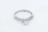 0.20ctw Center Round Diamond Ring 14k White Gold 2.7 Grams Size 7.25 Eb0925oxrdu
