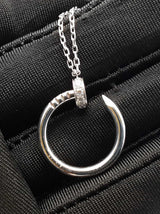 Cartier Juste Un Clou Pendant Necklace In 18k White Gold 5.7g Fw0526ocrxdu