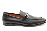 Gucci Jordaan Black Leather Loafers Size 10 Eb0726oxzsa