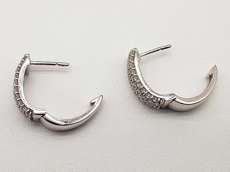 0.70 Cttw Lab Grown Diamonds 0.925 Silver 3.9g Hoop Clasp Earrings Do0525srde