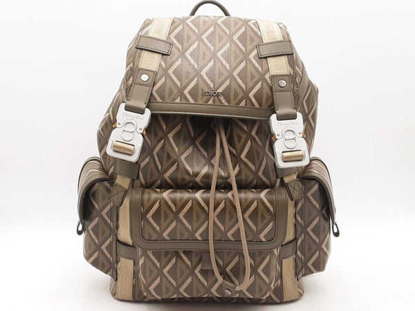 Dior Hit The Road Diamond Green Canvas Backpack Aa0725lzxzsa