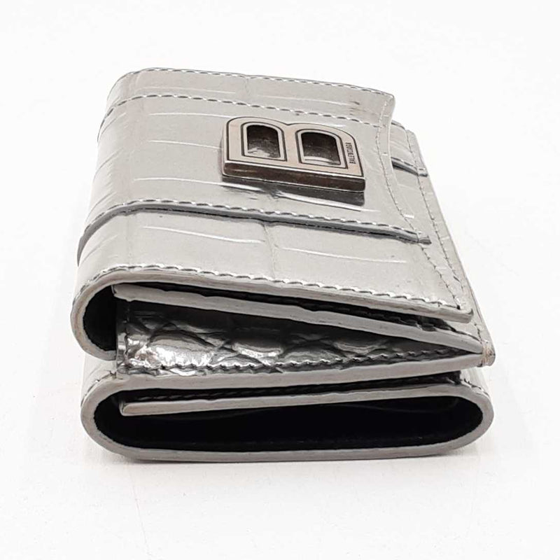Balenciaga Silver Hourglass Mini Wallet Sd0625oezdu