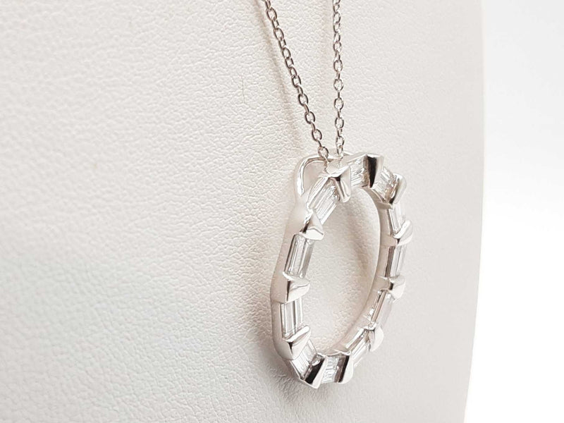 1.20 Cttw Lab Grown Diamonds 0.925 Silver 5.4g Circle Necklace 19 In Do0325llxde