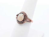 Le Vian Opal & Diamond 14k Strawberry Gold Ring 5.1 Grams Size 7 Fw0225wxzdu