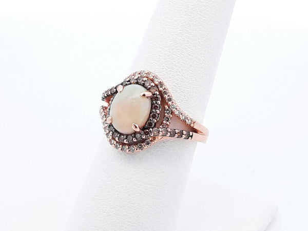 Le Vian Opal & Diamond 14k Strawberry Gold Ring 5.1 Grams Size 7 Fw0225wxzdu
