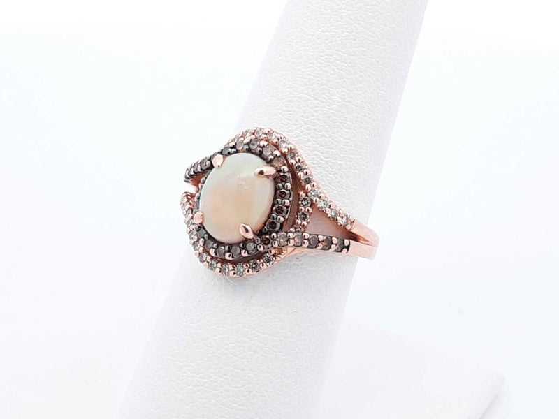 Le Vian Opal & Diamond 14k Strawberry Gold Ring 5.1 Grams Size 7 Fw0225wxzdu