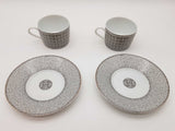 Hermes Mosaique Au 24 Gray Porcelain Cup Saucer Set 2 Do0426oxzde