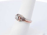 Two Hearts 0.38 Cttw Diamond & 10k Gold Bridal Set 3.6 Grams Size 7 Fw0326lsrdu