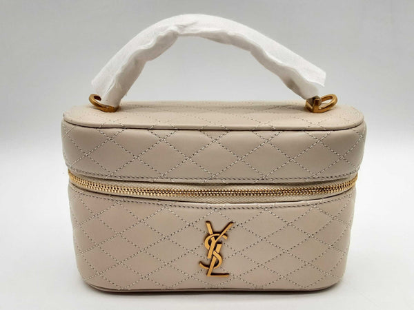 Yves Saint Laurent Ysl Gaby Vanity White Leather Shoulder Bag Do1124lpxzde