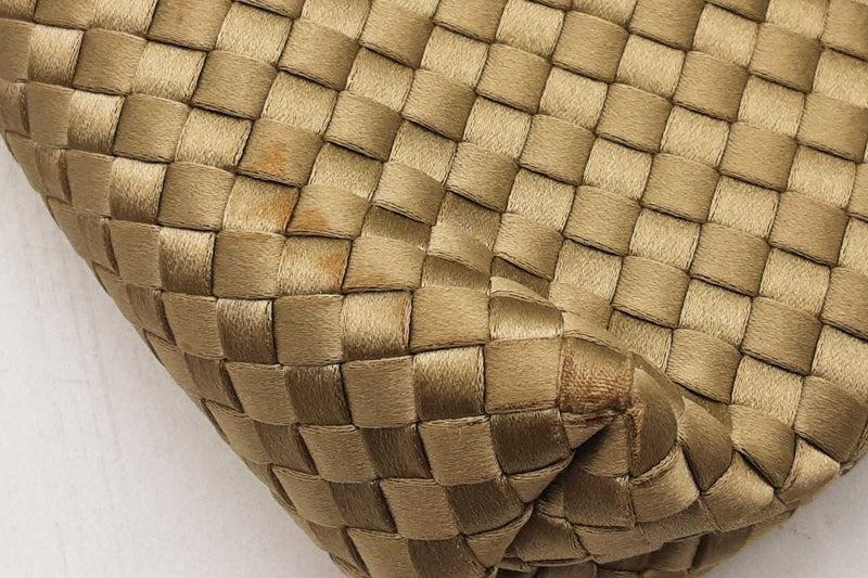 Bottega Veneta Satin Kahki Green Intrecciato Shoulder Bag Eb1124lxzsa