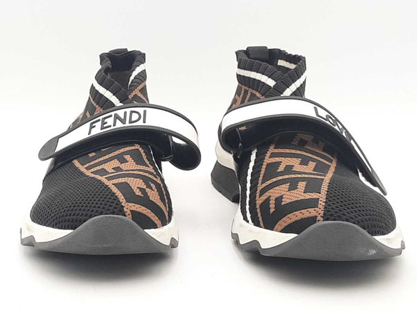 Fendi Zucca Knit Brown Shoes Size 8 Aa0825rzsa