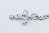 Diamond Cross Pendant & Diamond Necklace In Platinum 10 Grams 20 Inch Eb0326lrxzdu