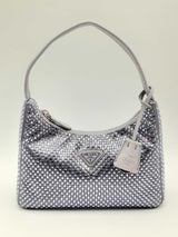 Prada Re-edition 2000 Crystal-embellished Mini Bag In Lilac Fw0524ooxzsa