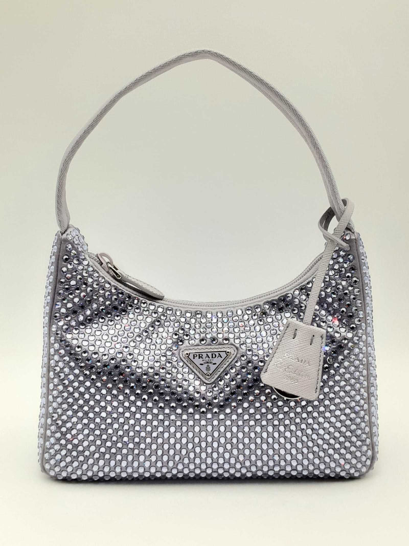 Prada Re-edition 2000 Crystal-embellished Mini Bag In Lilac Fw0524ooxzsa