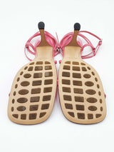 Bottega Veneta T-strap Heeled Sandals In Pink Leather Size Us 9.5 Fw0226crdu